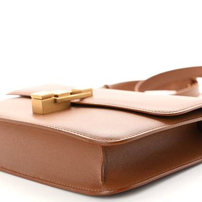 Saint Laurent Smooth Calfskin Carre Satchel Brown 9 of 10