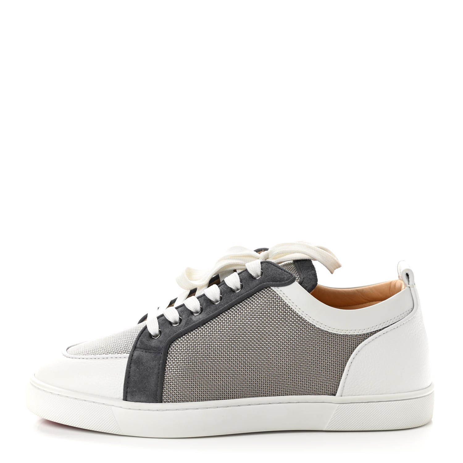 Christian Louboutin Calfskin Mens Rantulow Orlato Flat Sneakers 44 White Grey 1 of 8