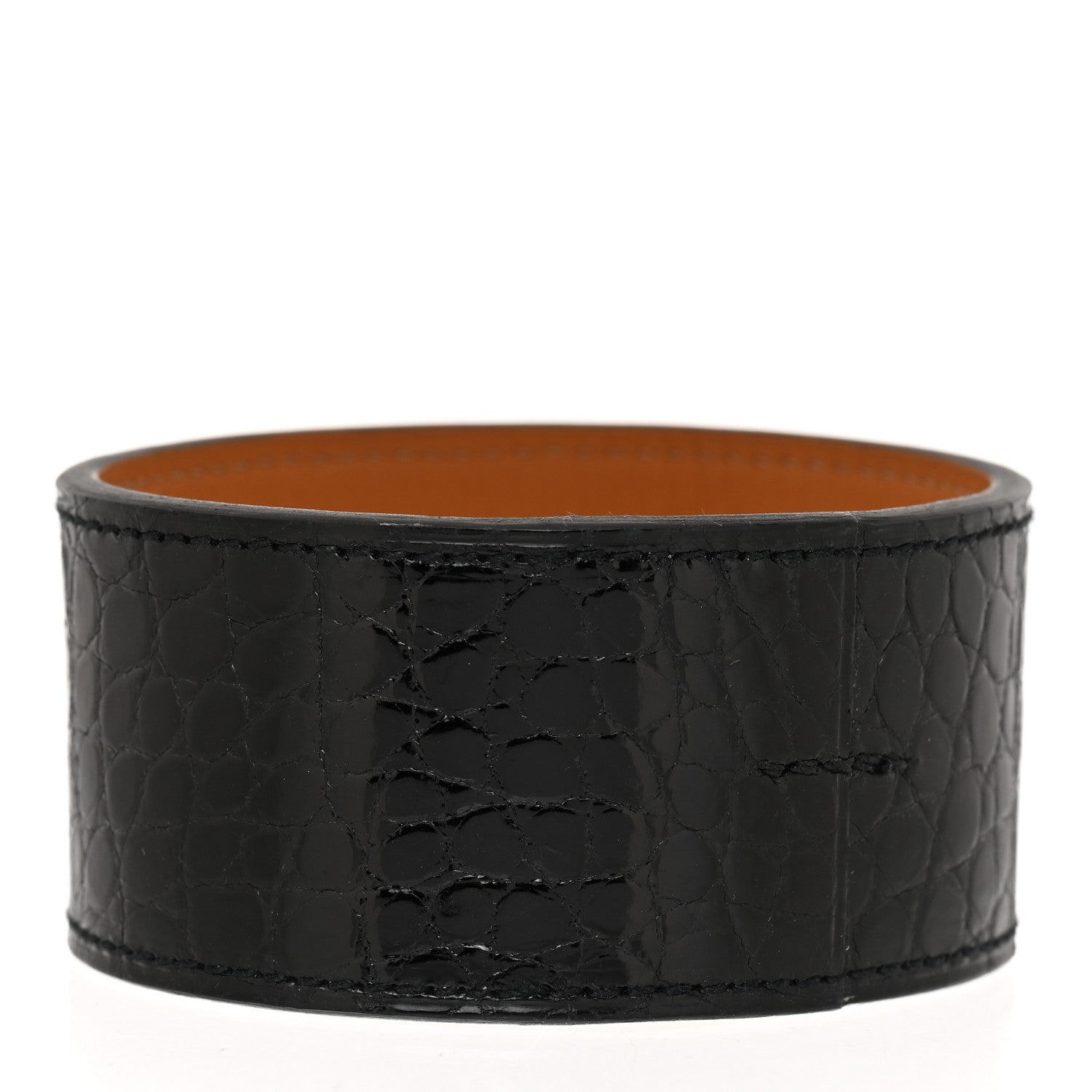 Hermes Alligator Wide Jack Bracelet M Black 3 of 6