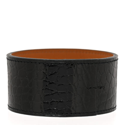 Hermes Alligator Wide Jack Bracelet M Black 3 of 6