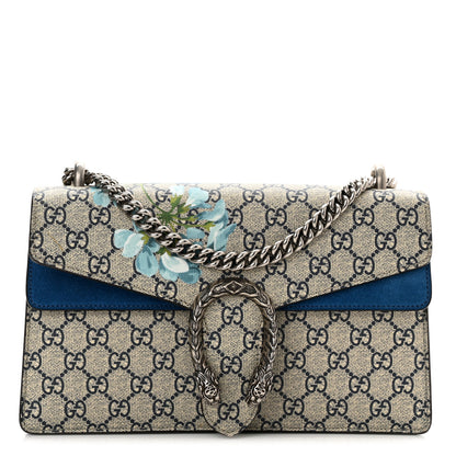 Gucci GG Supreme Monogram Blooms Small Dionysus Shoulder Bag Beige Navy Vintage Blue 1 of 14