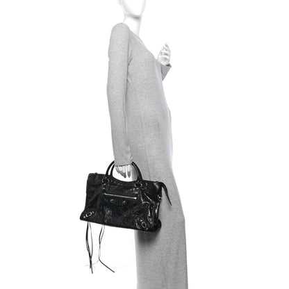 Balenciaga Agneau Arena Silver Hardware Medium Le City Black 2 of 10