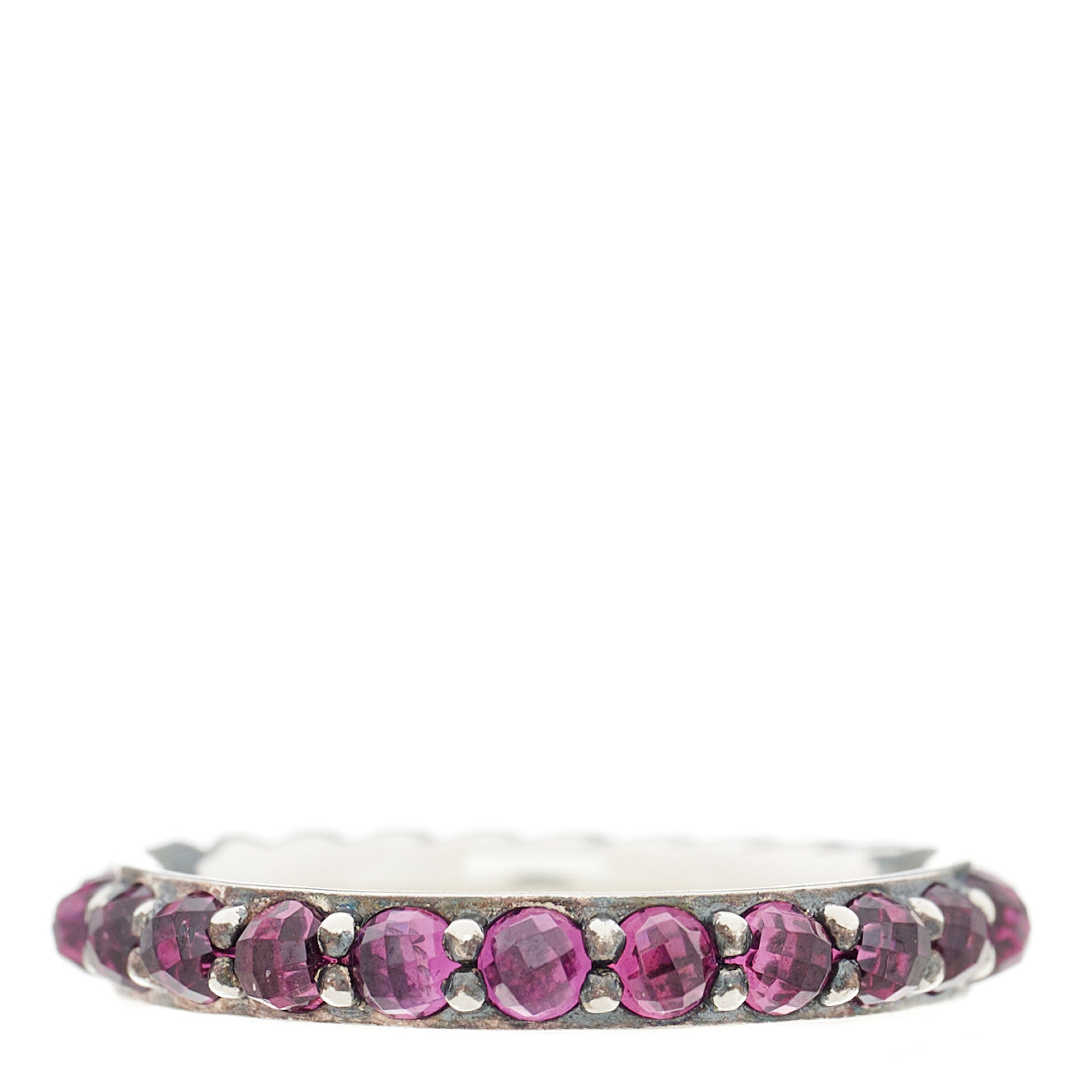 Sterling Silver Rhodolite Garnet Cable Berries Ring 52 6