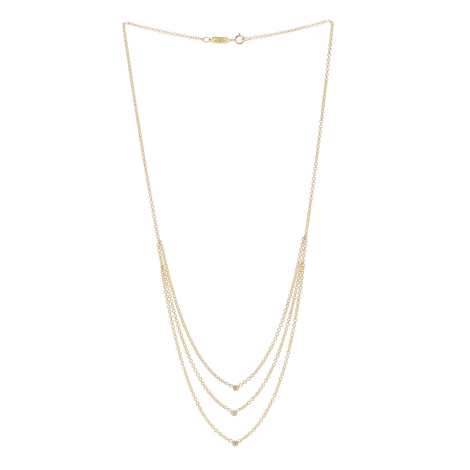 Jennifer Meyer 18K Yellow Gold Diamond Tiered Chain Necklace 3 of 6