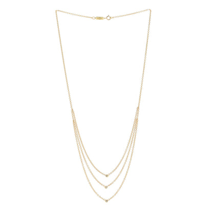 Jennifer Meyer 18K Yellow Gold Diamond Tiered Chain Necklace 3 of 6