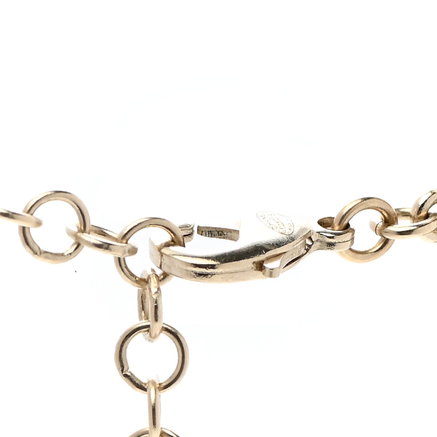 Metal Crystal Logo Choker Necklace Gold