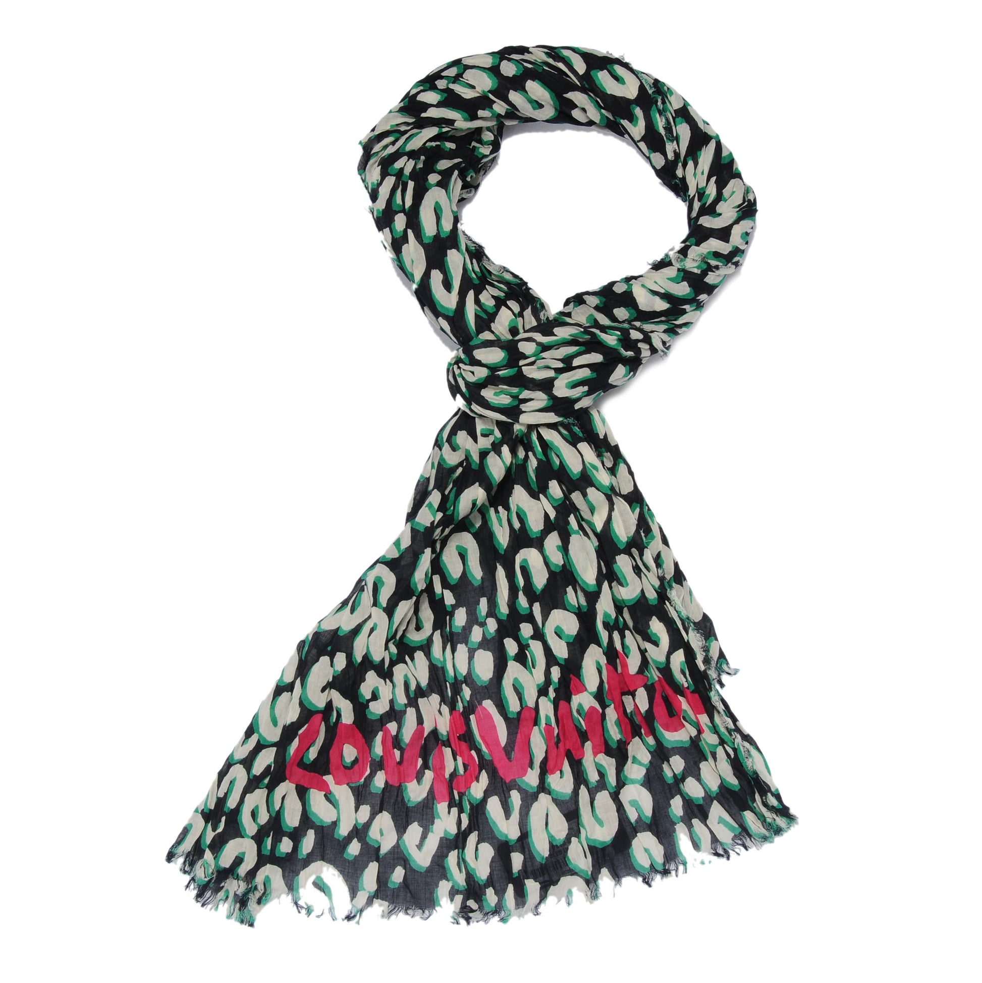 Louis Vuitton Cotton Leopard Pareo Scarf Blue Infini 1 of 6