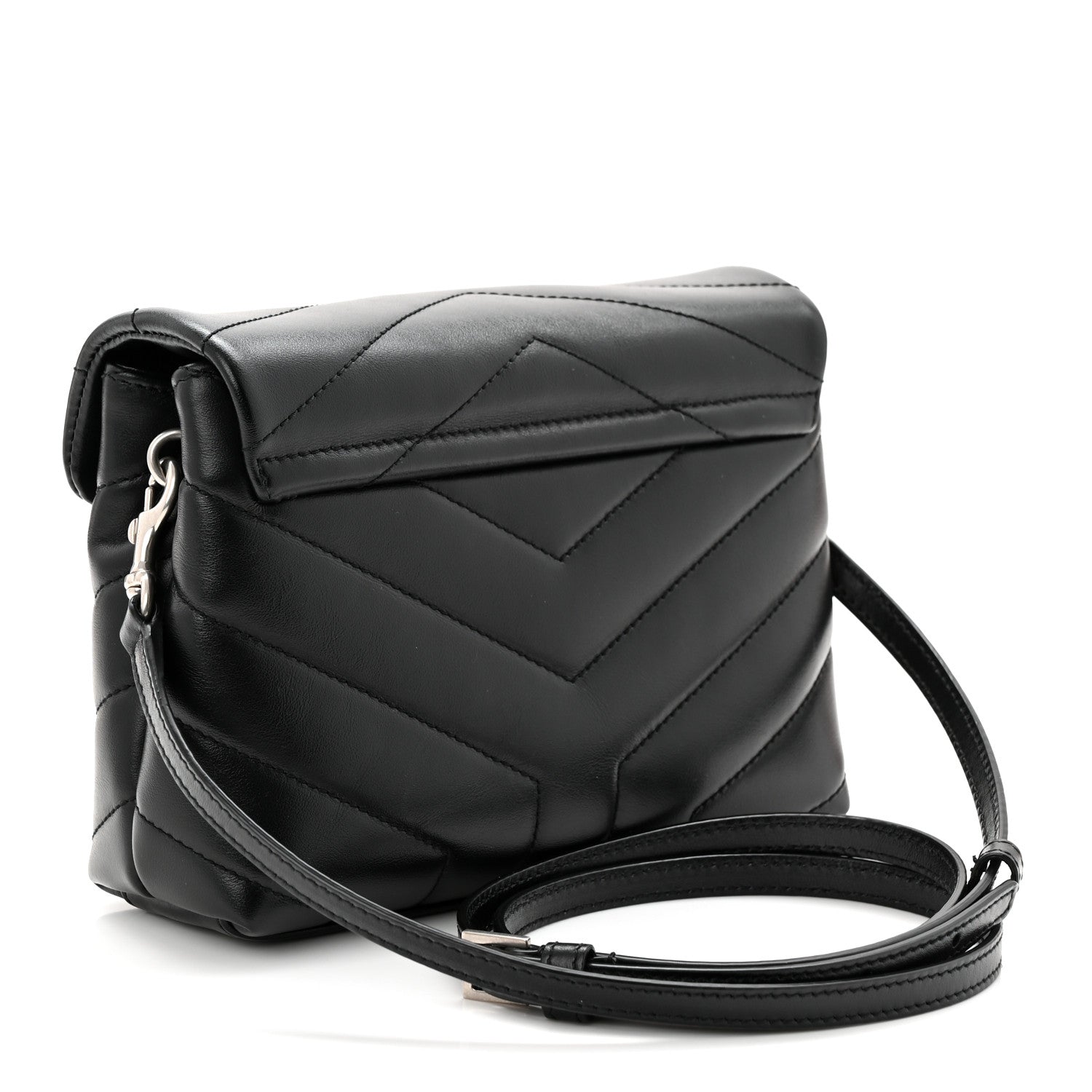 Saint Laurent Calfskin Y Quilted Monogram Toy Loulou Crossbody Bag Black 3 of 10
