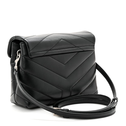 Saint Laurent Calfskin Y Quilted Monogram Toy Loulou Crossbody Bag Black 3 of 10