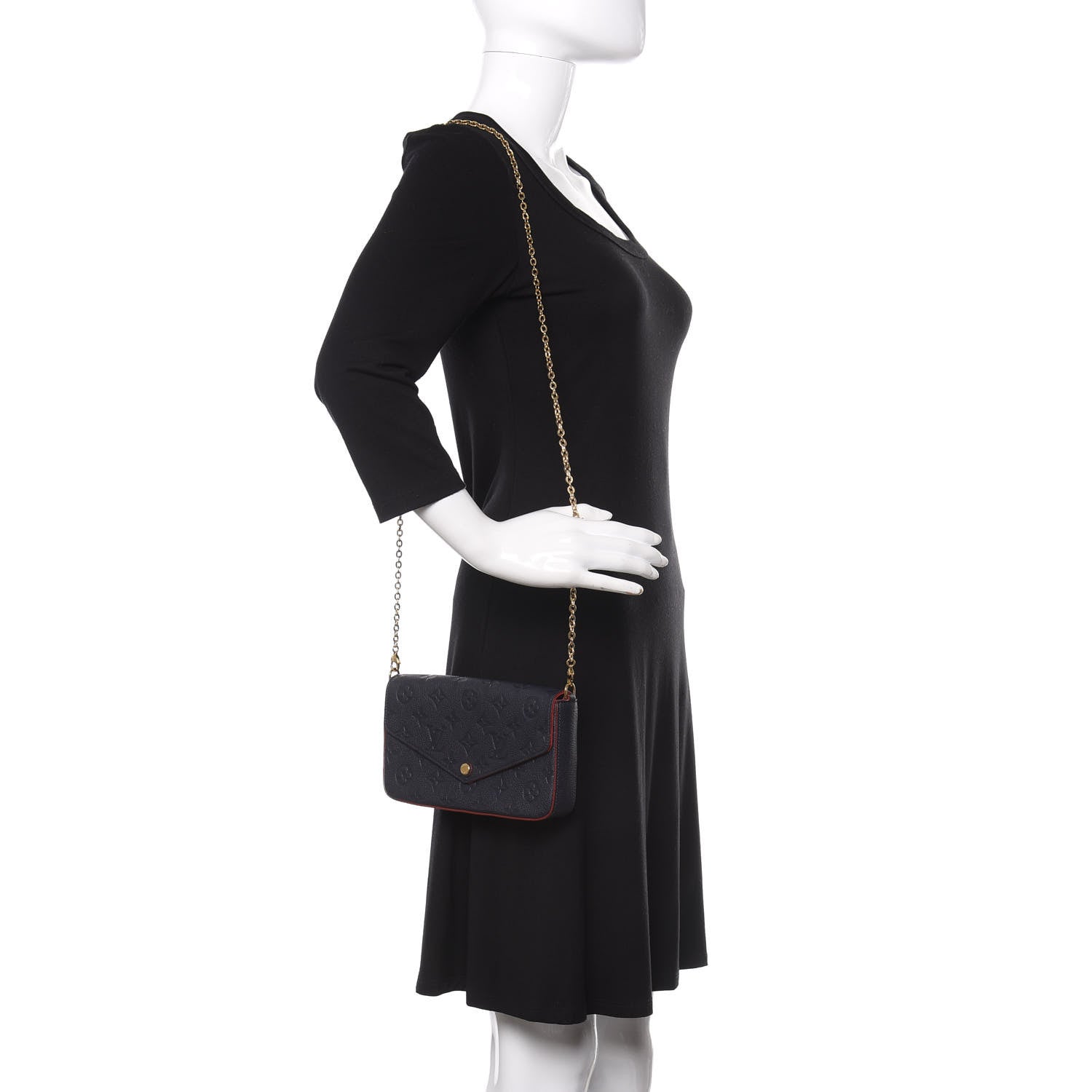 Louis Vuitton Empreinte Pochette Felicie Chain Wallet Marine Rouge 2 of 12
