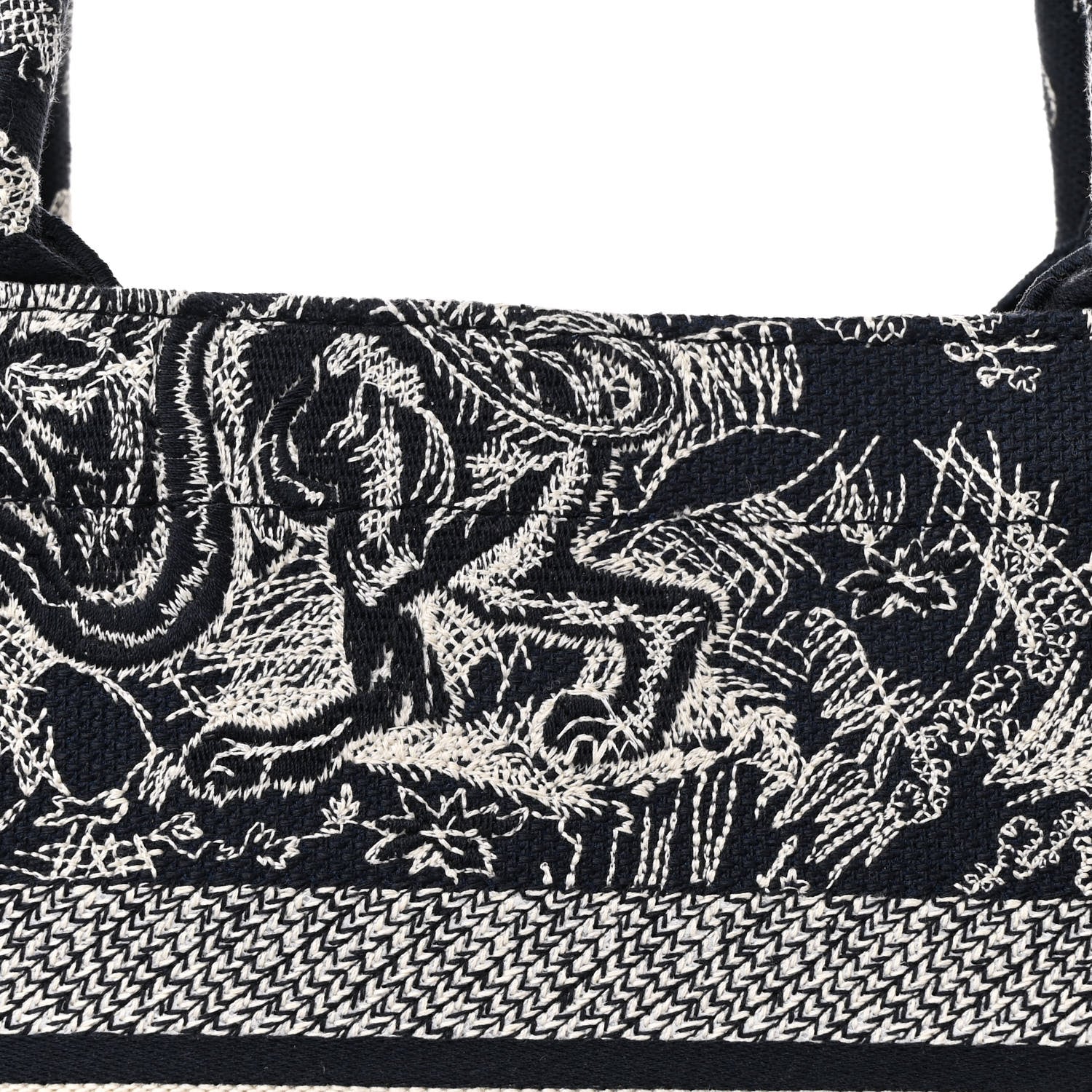 Christian Dior Canvas Embroidered Medium Dioriviera Toile De Jouy Reverse Book Tote Blue 8 of 11
