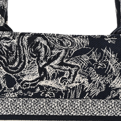 Christian Dior Canvas Embroidered Medium Dioriviera Toile De Jouy Reverse Book Tote Blue 8 of 11