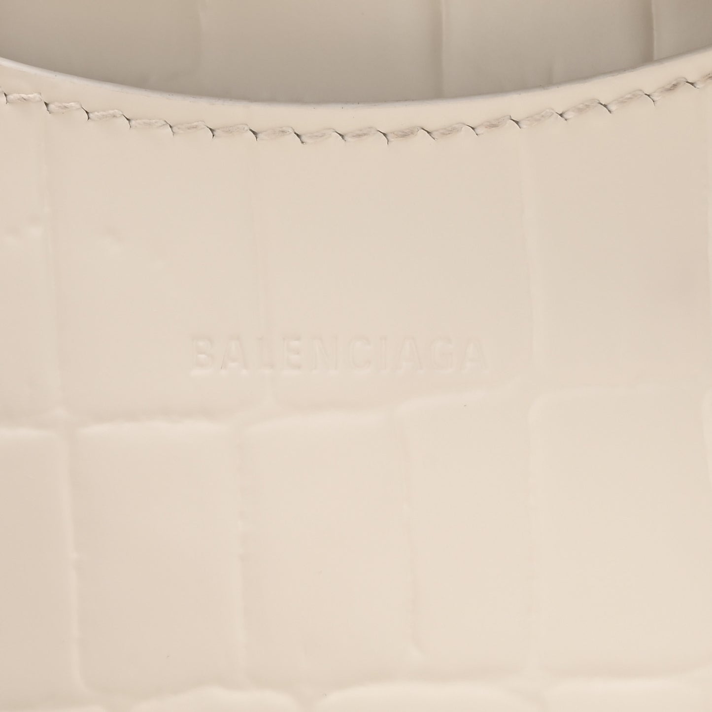 Extra Supple Calfskin Crocodile Embossed Neo Classic Silver Hardware Super Mini City White