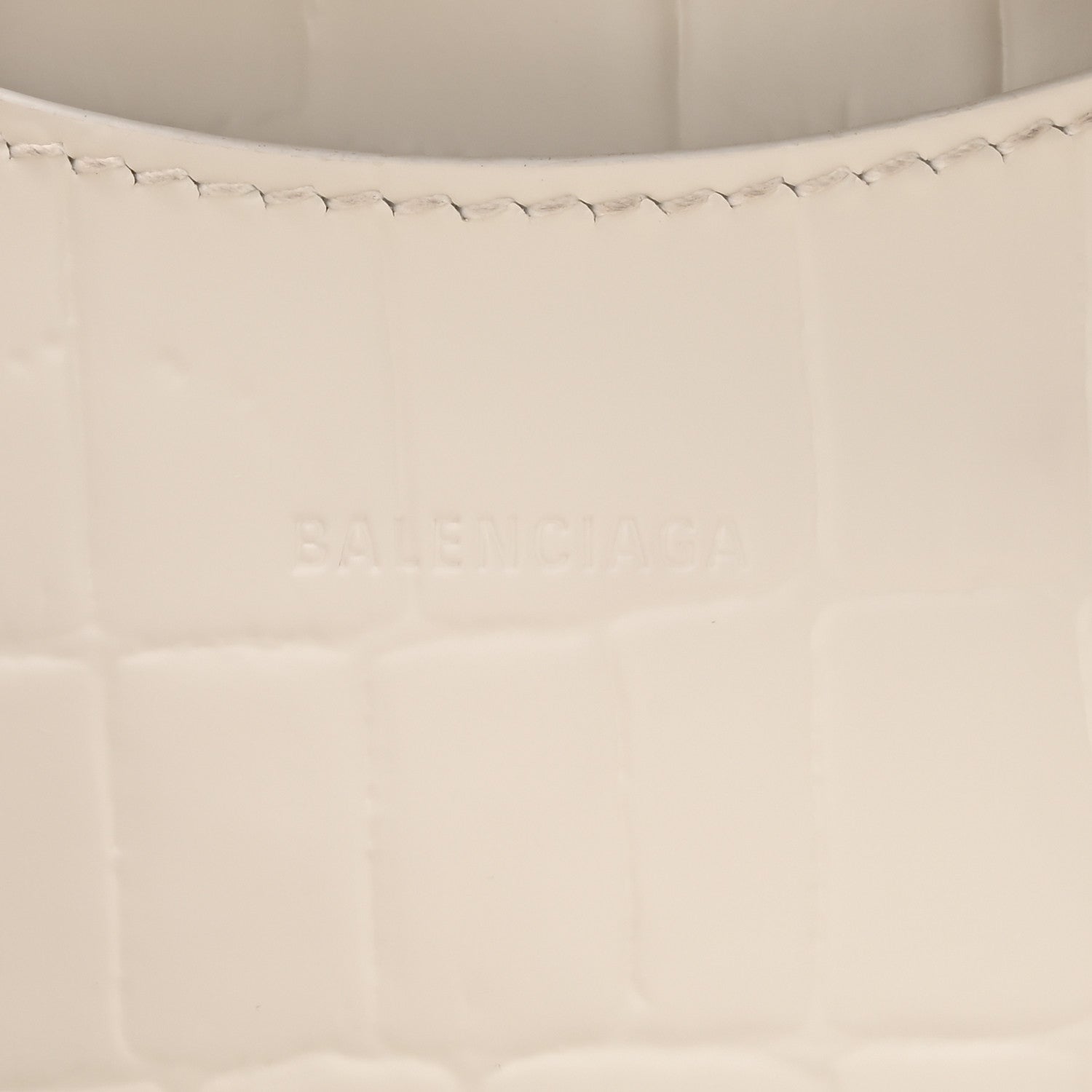 Balenciaga Extra Supple Calfskin Crocodile Embossed Neo Classic Silver Hardware Super Mini City White 6 of 11