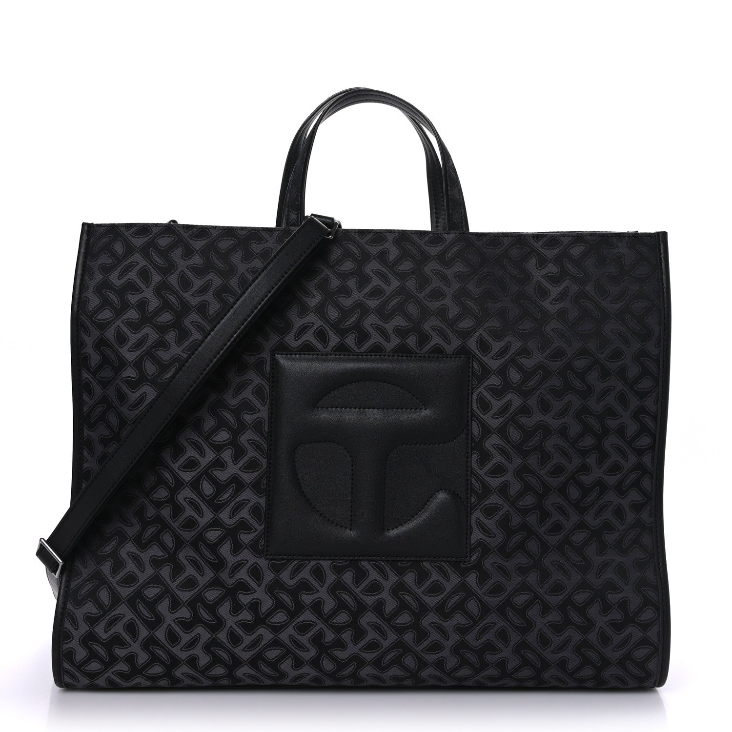 Telfar Monogram Jacquard Large Shopping Bag Black 1 of 8