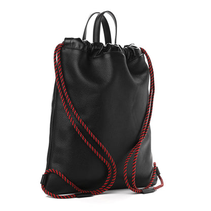 Gucci Calfskin Logo Drawstring Backpack Black 4 of 11
