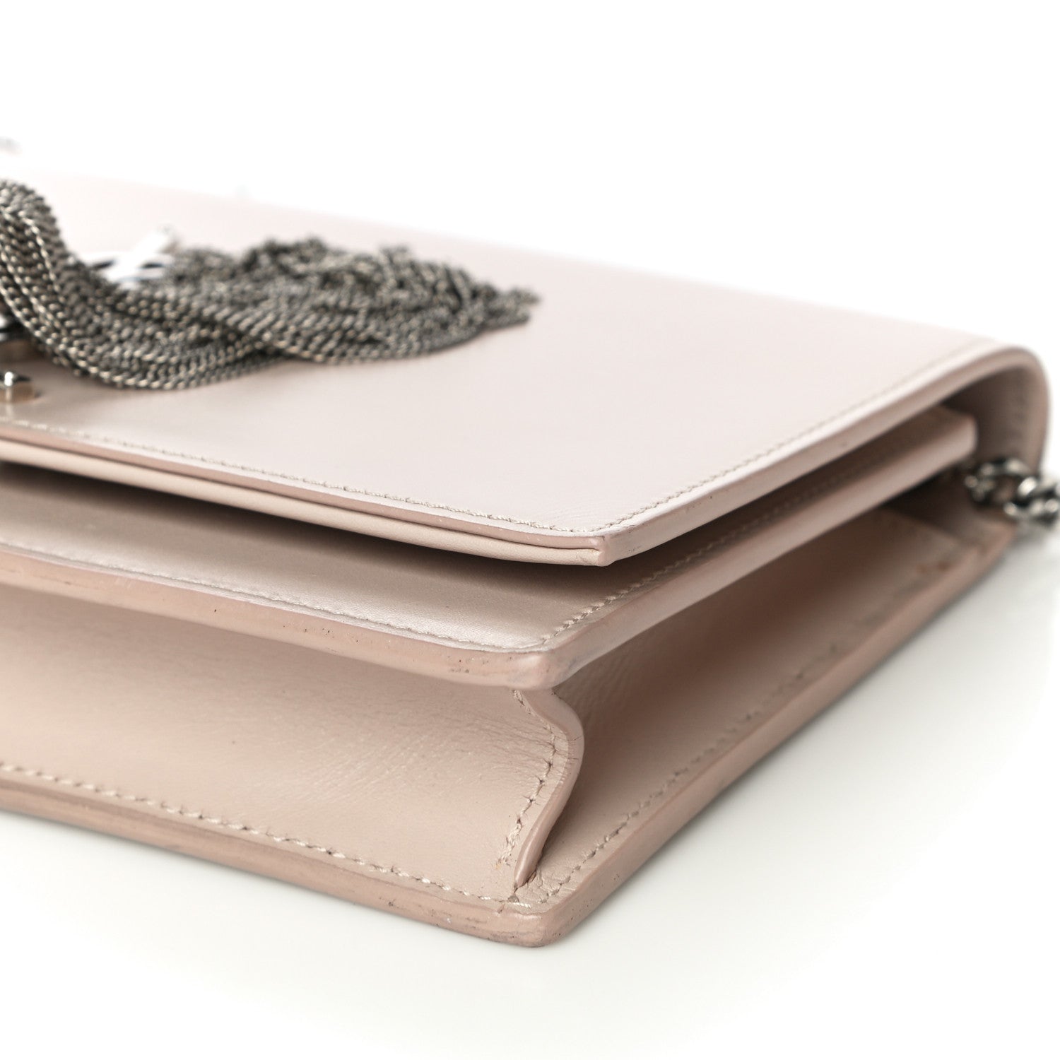 Saint Laurent Smooth Calfskin Classic Monogram Kate Tassel Chain Wallet Nude Powder 9 of 21