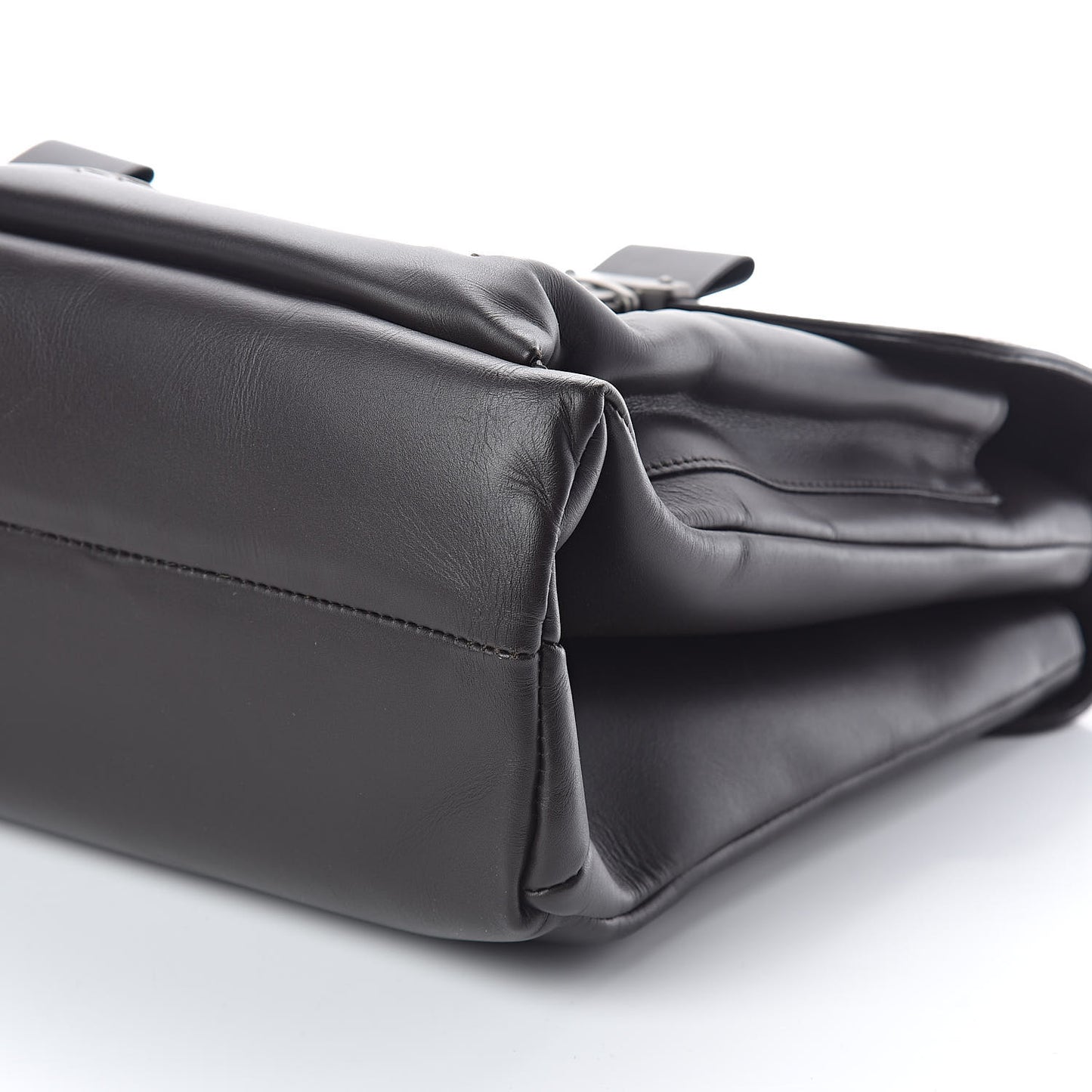 Calfskin Intrecciato Briefcase Ebano