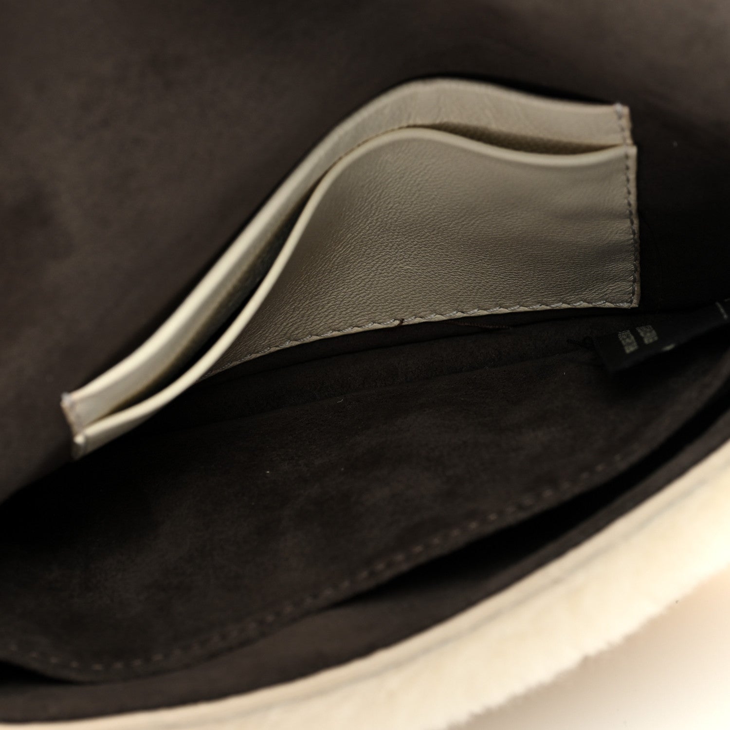 Fendi Shearling Shiny Nappa Micro Baguette Latte Panna 5 of 8