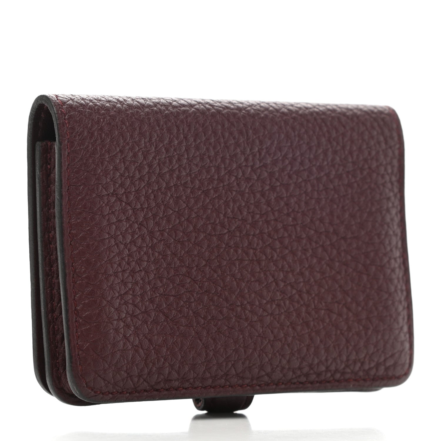 Hermes Togo Dogon Card Case Key Holder Bordeaux 3 of 9