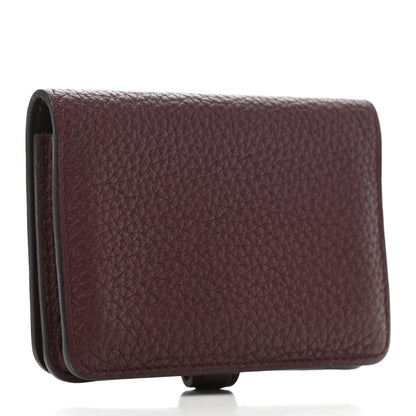 Hermes Togo Dogon Card Case Key Holder Bordeaux 3 of 9