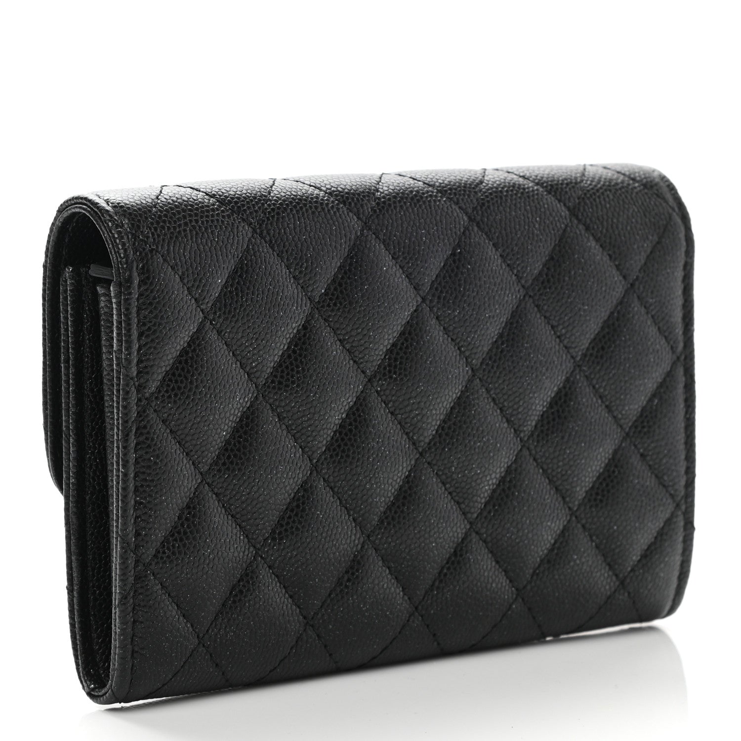 Chanel Iridescent Caviar Quilted Medium Flap Wallet Black 3 of 9
