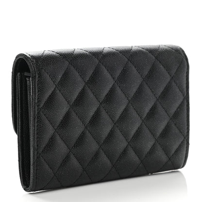 Chanel Iridescent Caviar Quilted Medium Flap Wallet Black 3 of 9