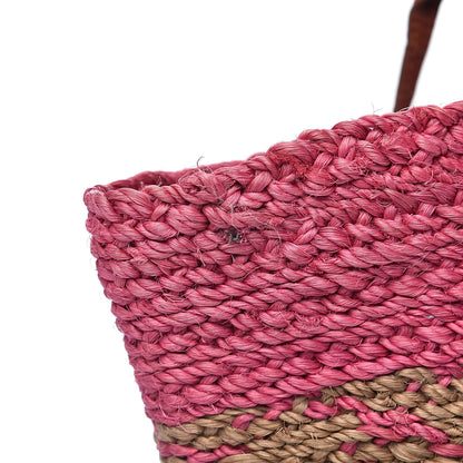 Balenciaga Raffia Panier Two-Toned Raffia Tote Pink Natural 9 of 12