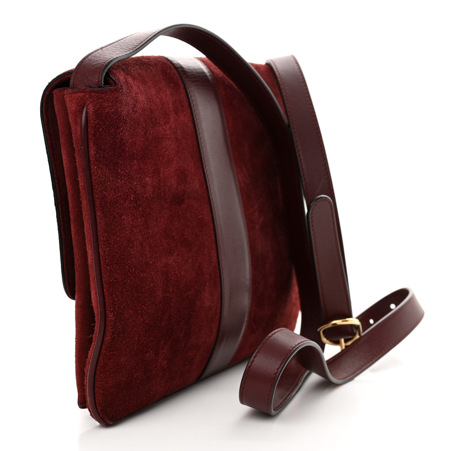 Gucci Suede Medium Arli Flap Shoulder Bag Vintage Bordeaux 3 of 15