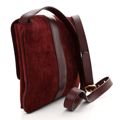 Gucci Suede Medium Arli Flap Shoulder Bag Vintage Bordeaux 3 of 15