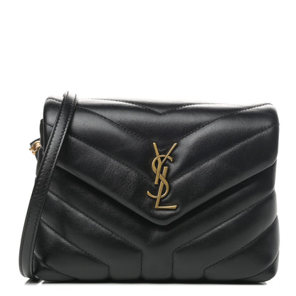 Saint Laurent Calfskin Y Quilted Monogram Toy Loulou Crossbody Bag Black 1 of 9
