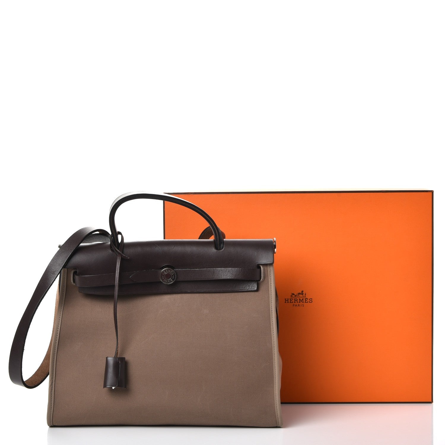 Hermes Vache Hunter Toile Herbag Zip 31 PM Etoupe Ebene 14 of 14