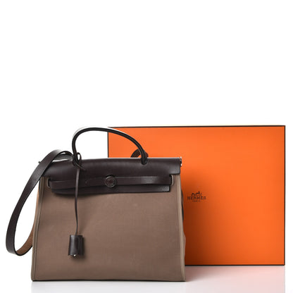 Hermes Vache Hunter Toile Herbag Zip 31 PM Etoupe Ebene 14 of 14