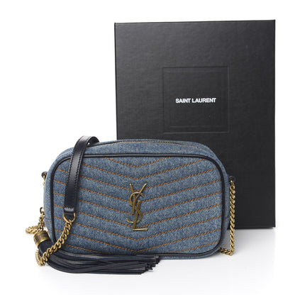 Saint Laurent Denim Matelasse Monogram Mini Lou Camera Bag California Blue 10 of 10