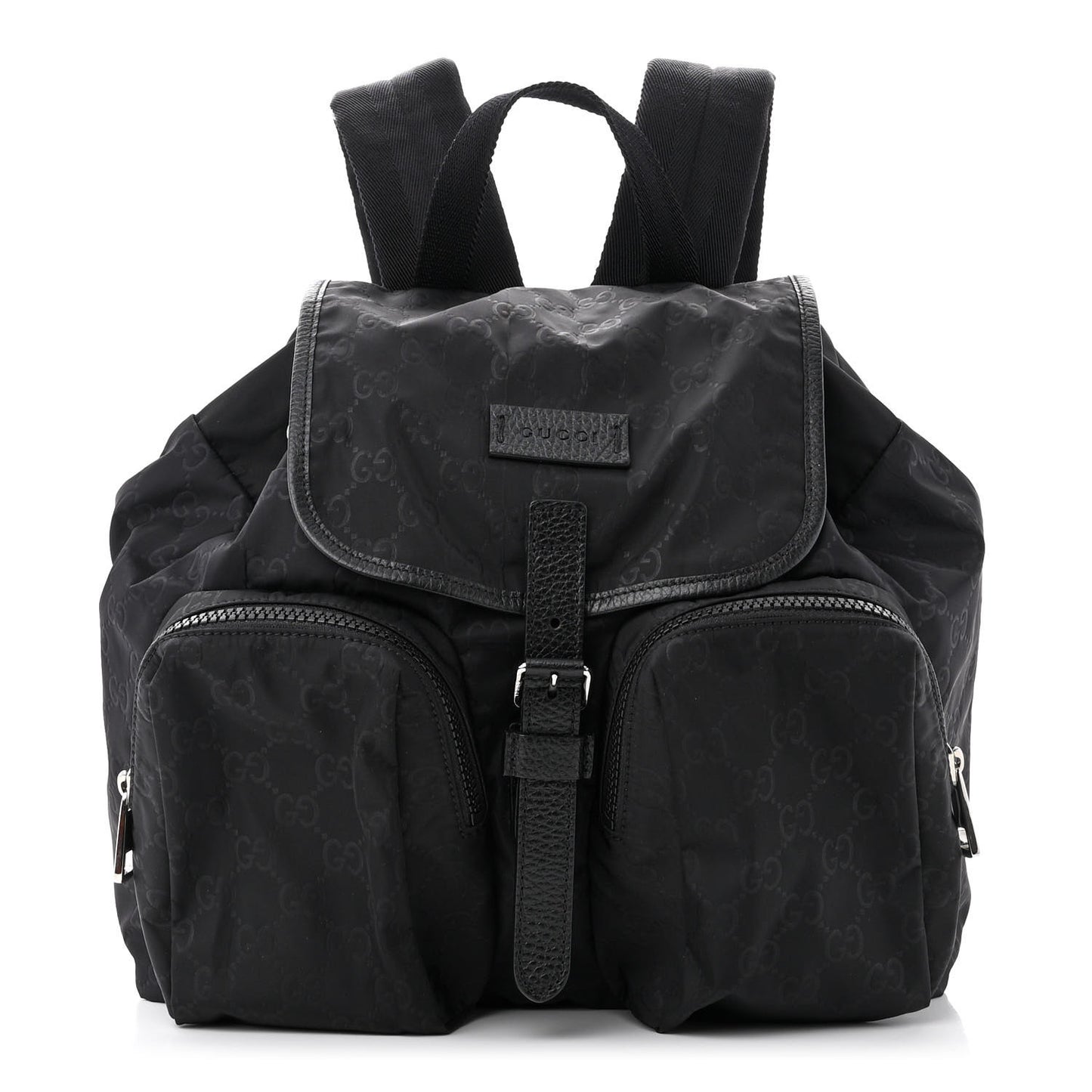 Nylon Monogram Medium Light Single Buckle Backpack Black