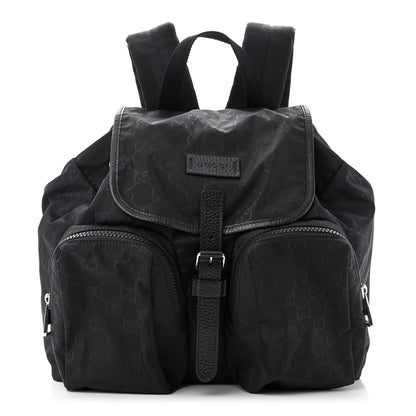 Gucci Nylon Monogram Medium Light Single Buckle Backpack Black 1 of 10