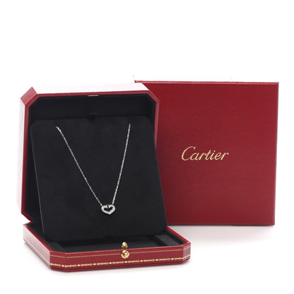 Cartier 18K White Gold Diamond Small Hearts and Symbols Pendant Necklace 8 of 8