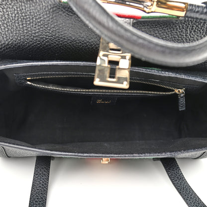 Gucci Calfskin Web Bamboo Bullet Satchel 5 of 16