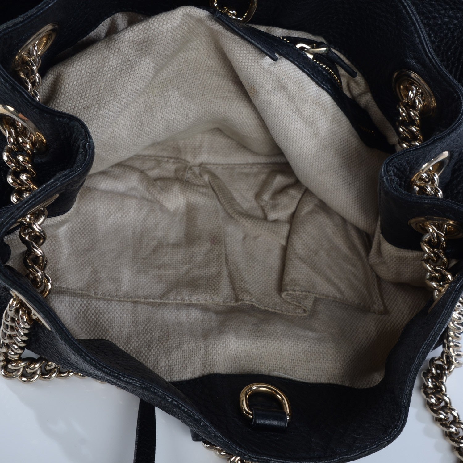Gucci Pebbled Calfskin Medium Soho Chain Shoulder Bag Black 8 of 8