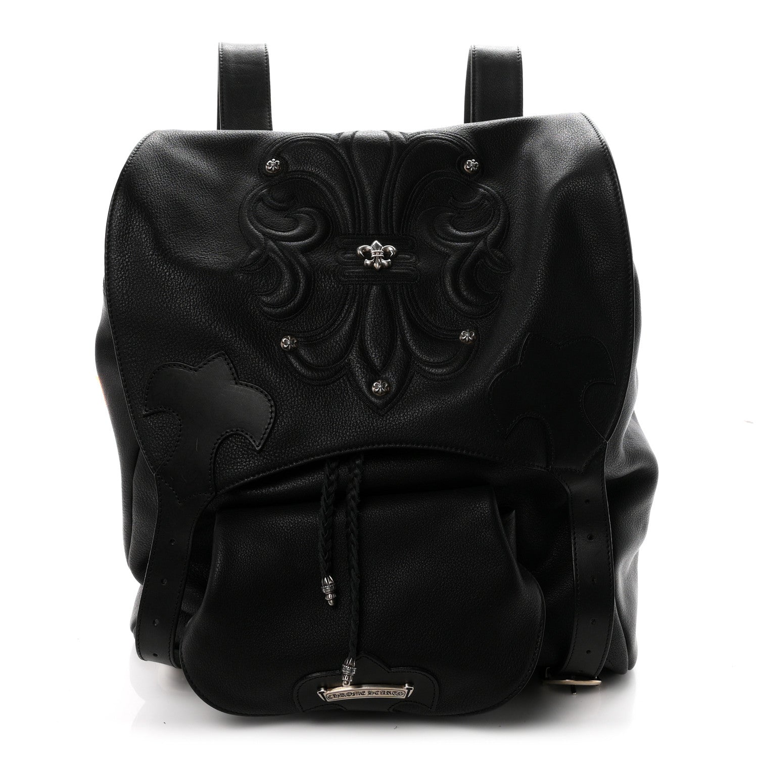 Chrome Hearts Calfskin Cross Patch Feurknee Backpack  Black 1 of 8