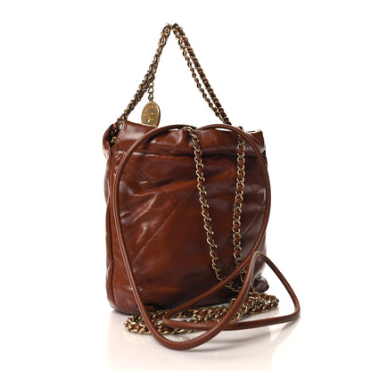 Chanel Shiny Calfskin Quilted Mini Chanel 22 Light Brown 3 of 11