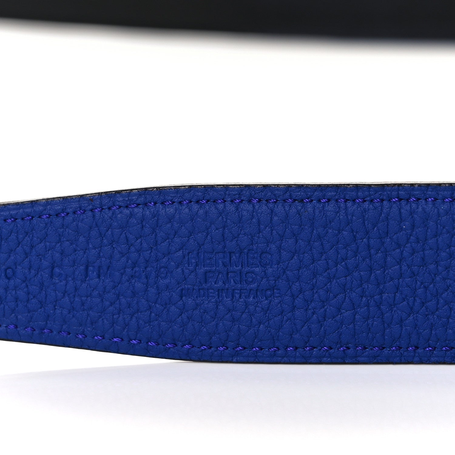 Hermes Swift Togo 32mm Belt Strap 90 Black Bleu Electrique 3 of 4
