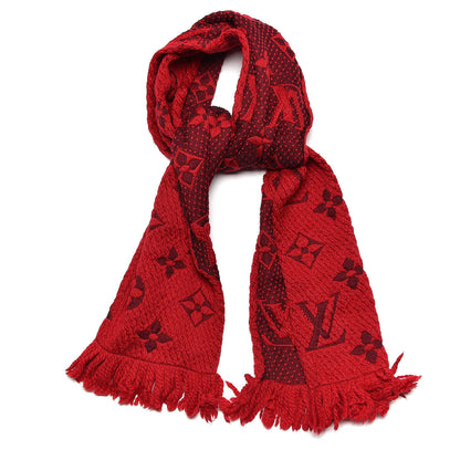 Louis Vuitton Wool Silk Logomania Scarf Rubis 1 of 5