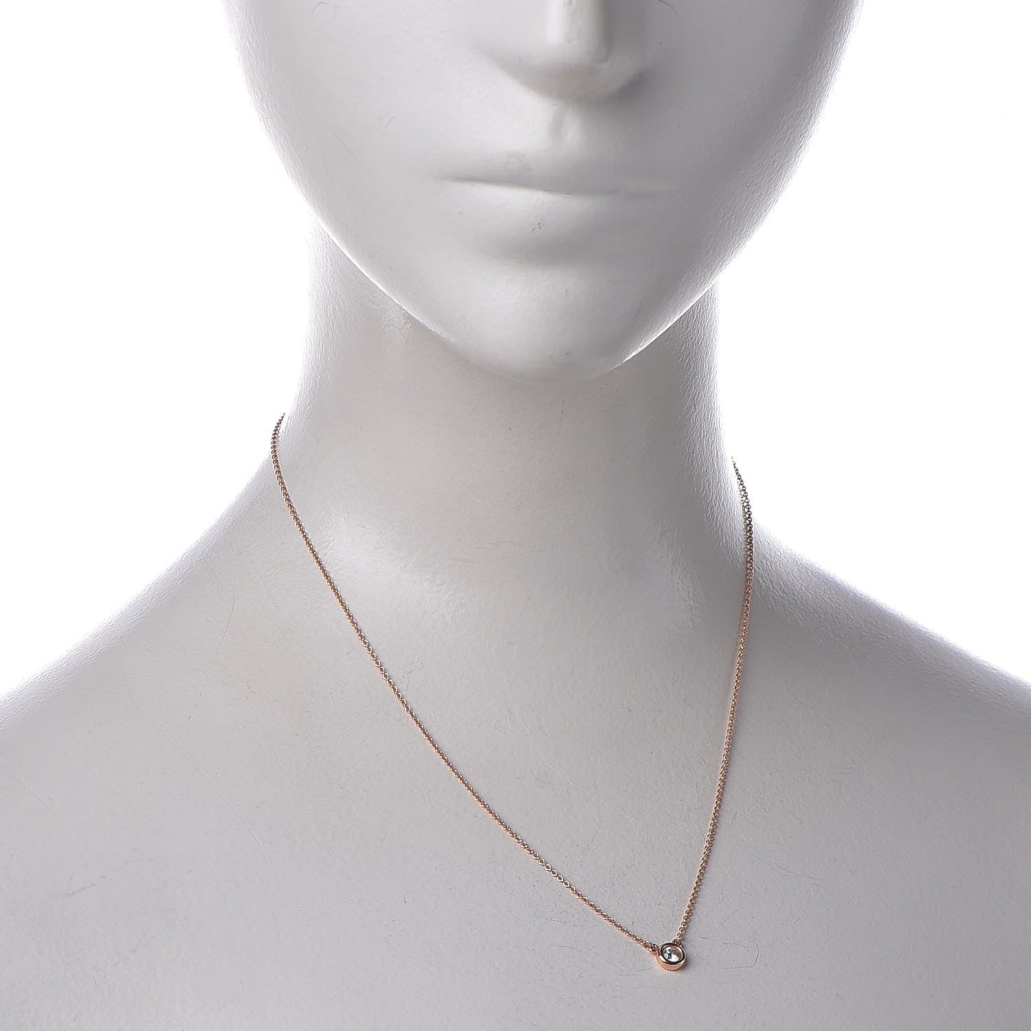 Tiffany 18K Rose Gold Diamond .17ct Elsa Peretti Diamonds by the Yard Pendant Necklace 2 of 9
