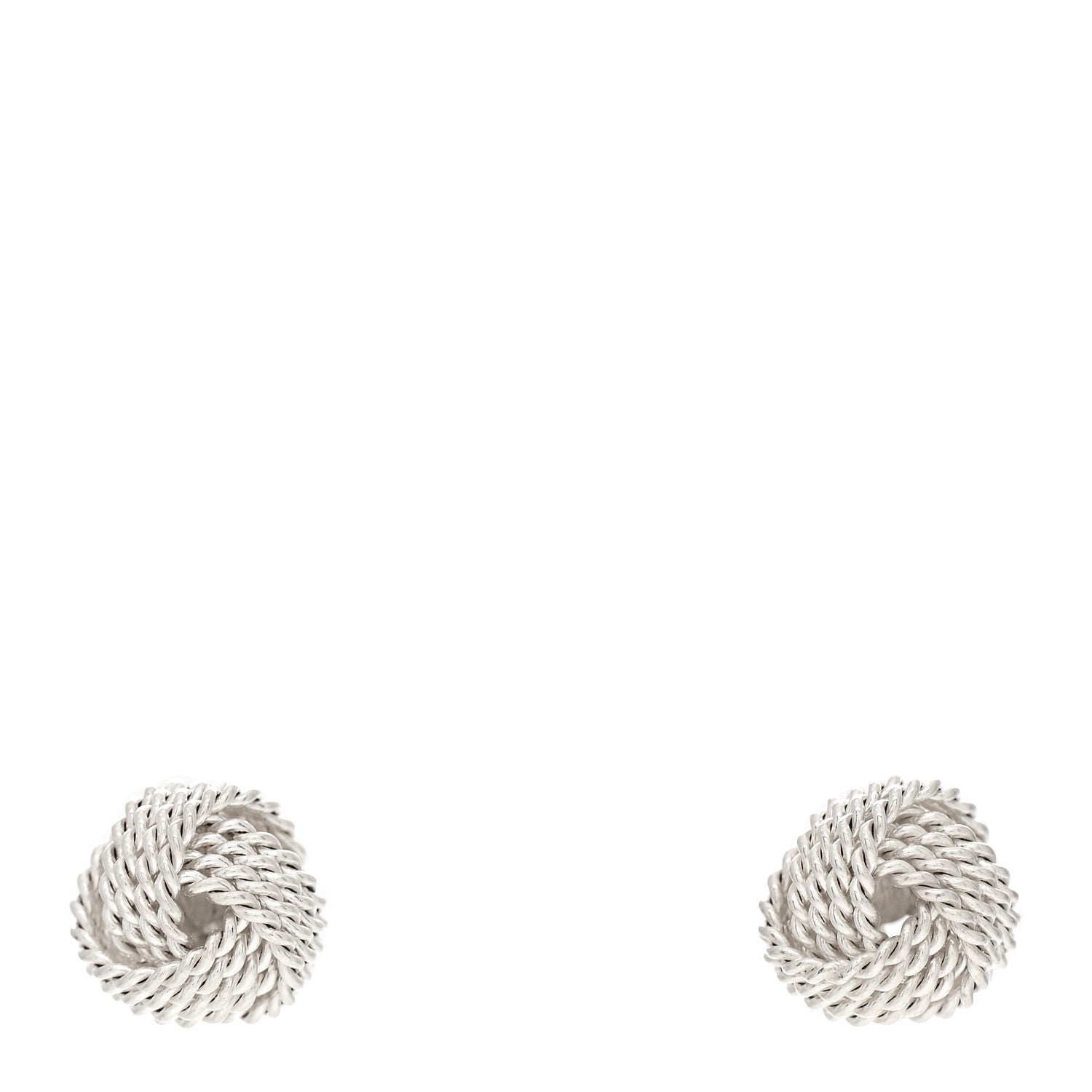 Tiffany Sterling Silver Twist Knot Earrings 1 of 3