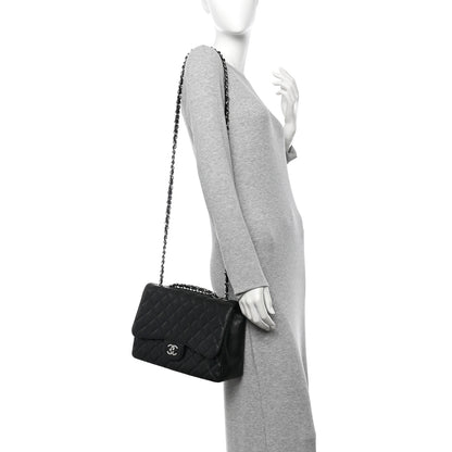 Chanel Caviar Quilted Jumbo Single Flap Black 2 of 10