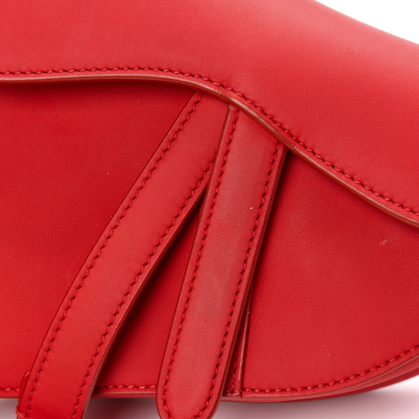 Ultra Matte Calfskin Saddle Bag Red