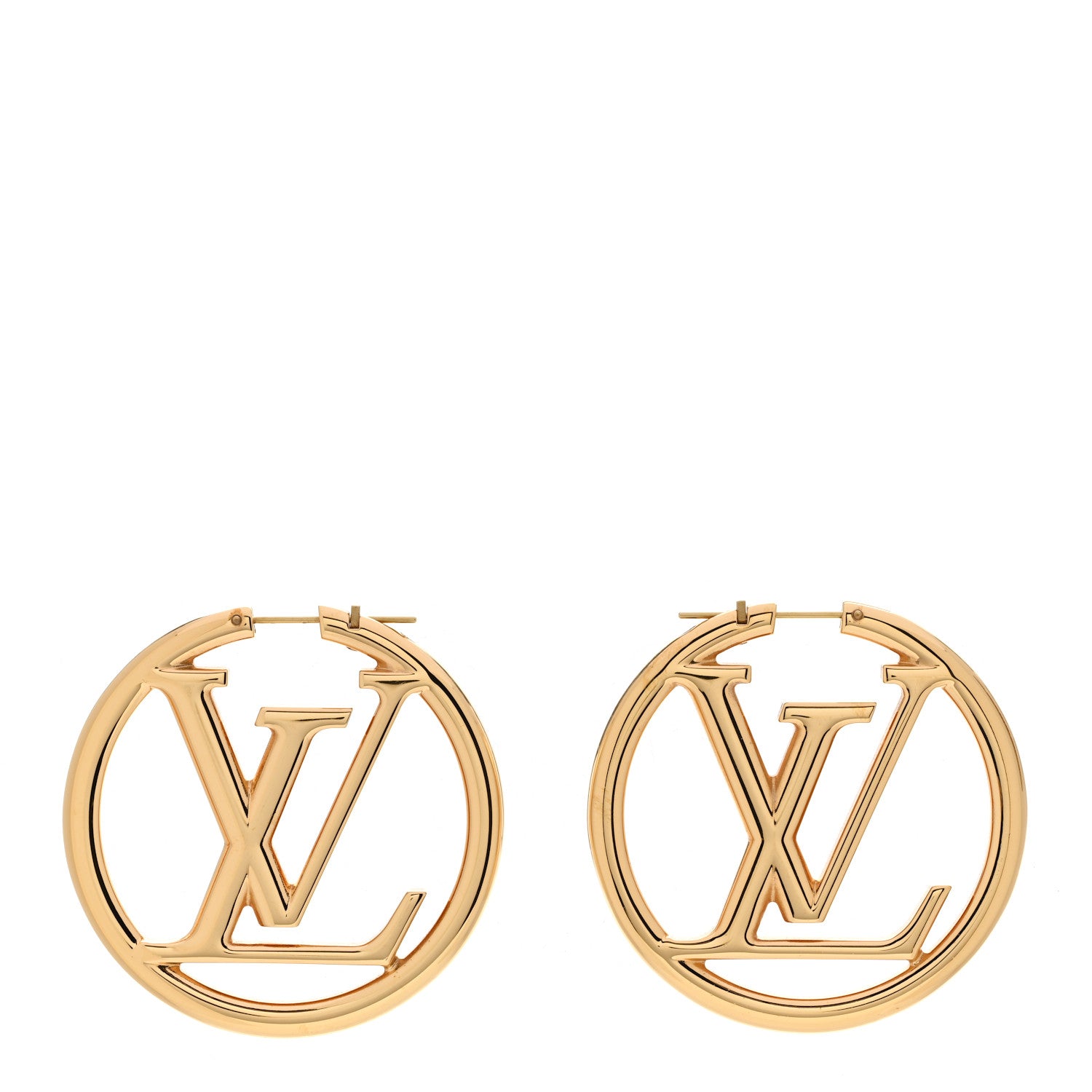 Louis Vuitton Metal Louise Hoop Earrings Gold 1 of 6