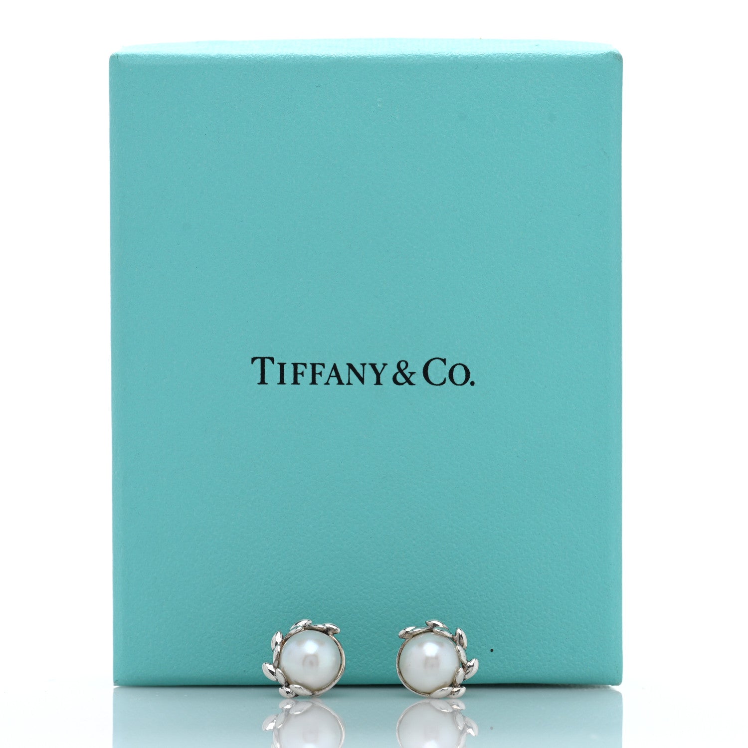 Tiffany Sterling Silver Pearl Paloma Picasso Olive Leaf Earrings 5 of 5