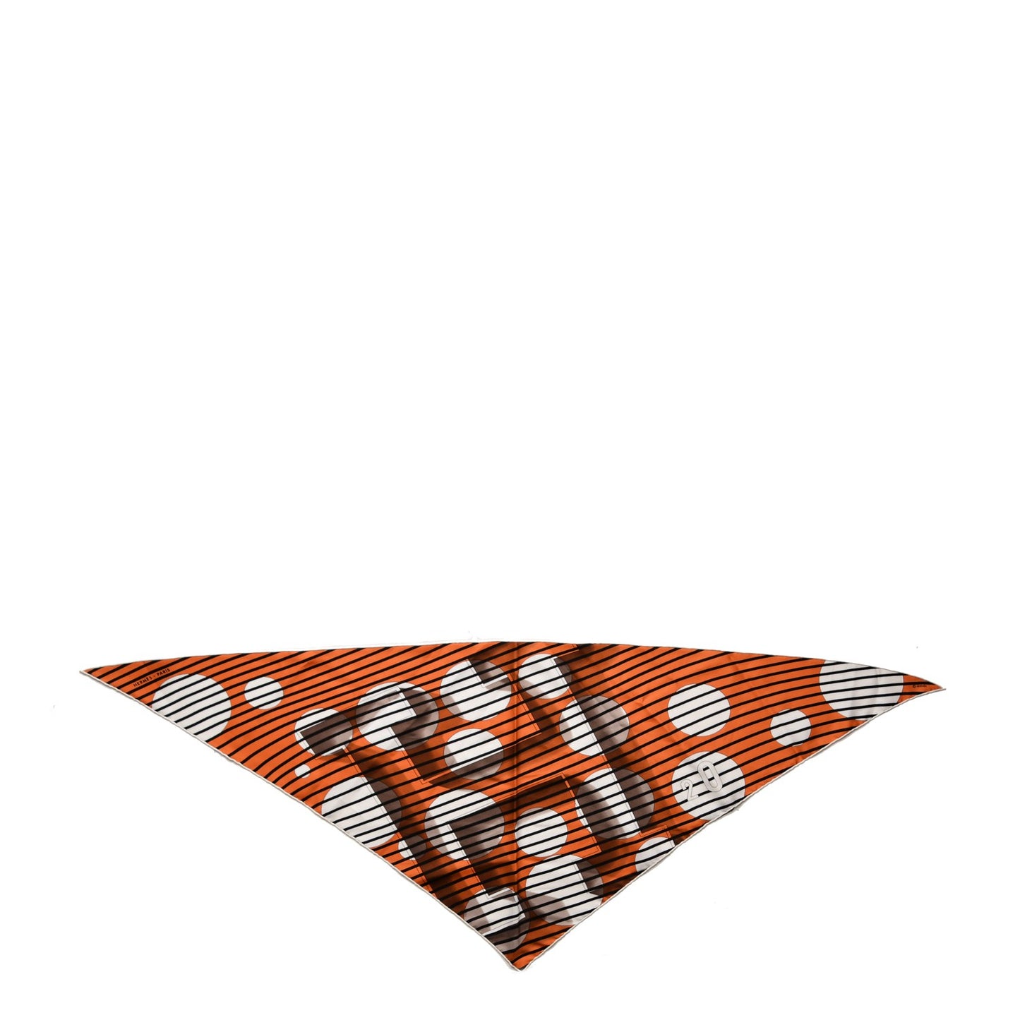 Silk H20 Triangle Scarf Noir Orange